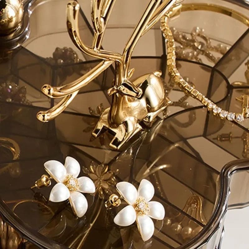 DeerLuxe 3-Layer Compact Jewelry Organizer