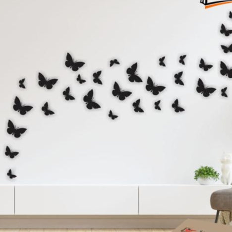 Decorative Wooden Butterfly Wall Accents (Set Of 30)