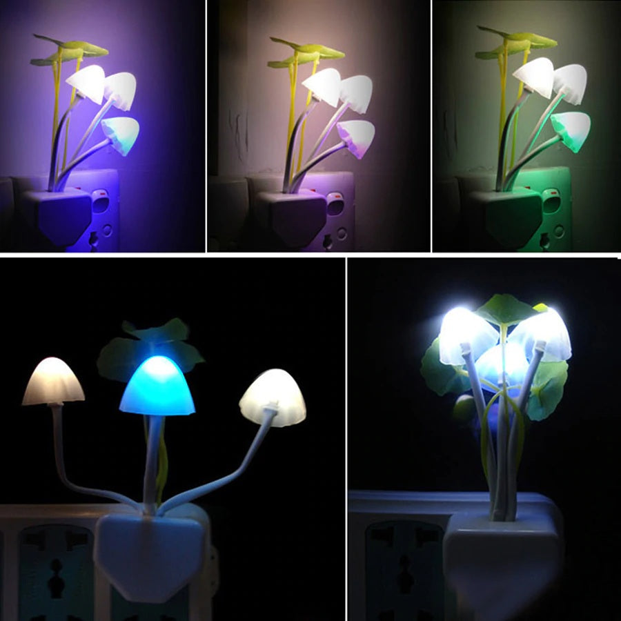 2Pcs Mushroom LED Night Lamp