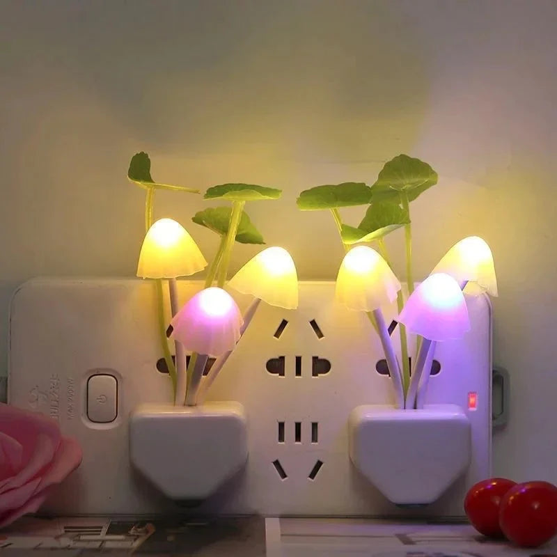 2Pcs Mushroom LED Night Lamp