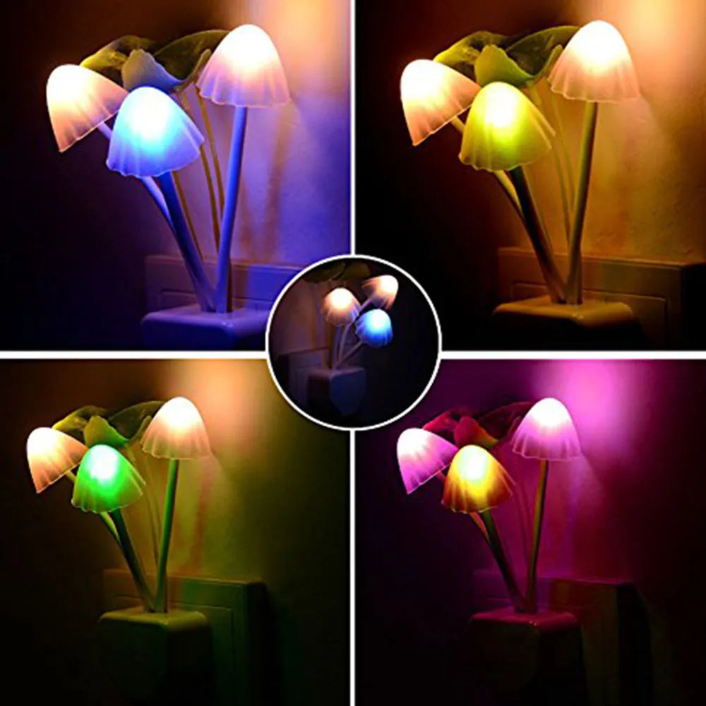 2Pcs Mushroom LED Night Lamp
