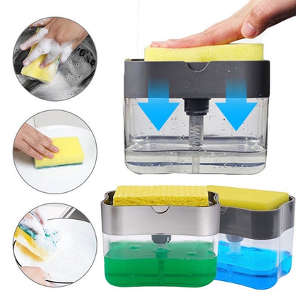 Liquid Soap Pump Dispenser With Sponge Holder