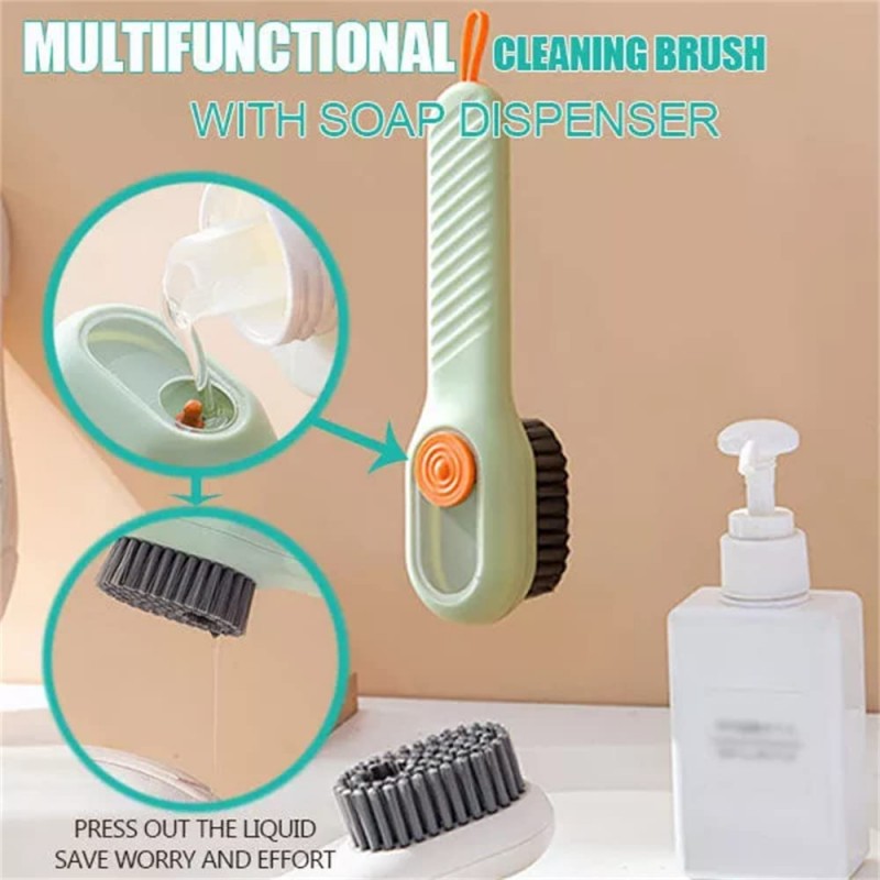 (Pack of 2) Multi-Purpose Cleaning Brush with Soap Dispenser