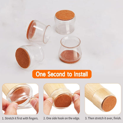 4 Pcs Chair Leg Protectors With Grip
