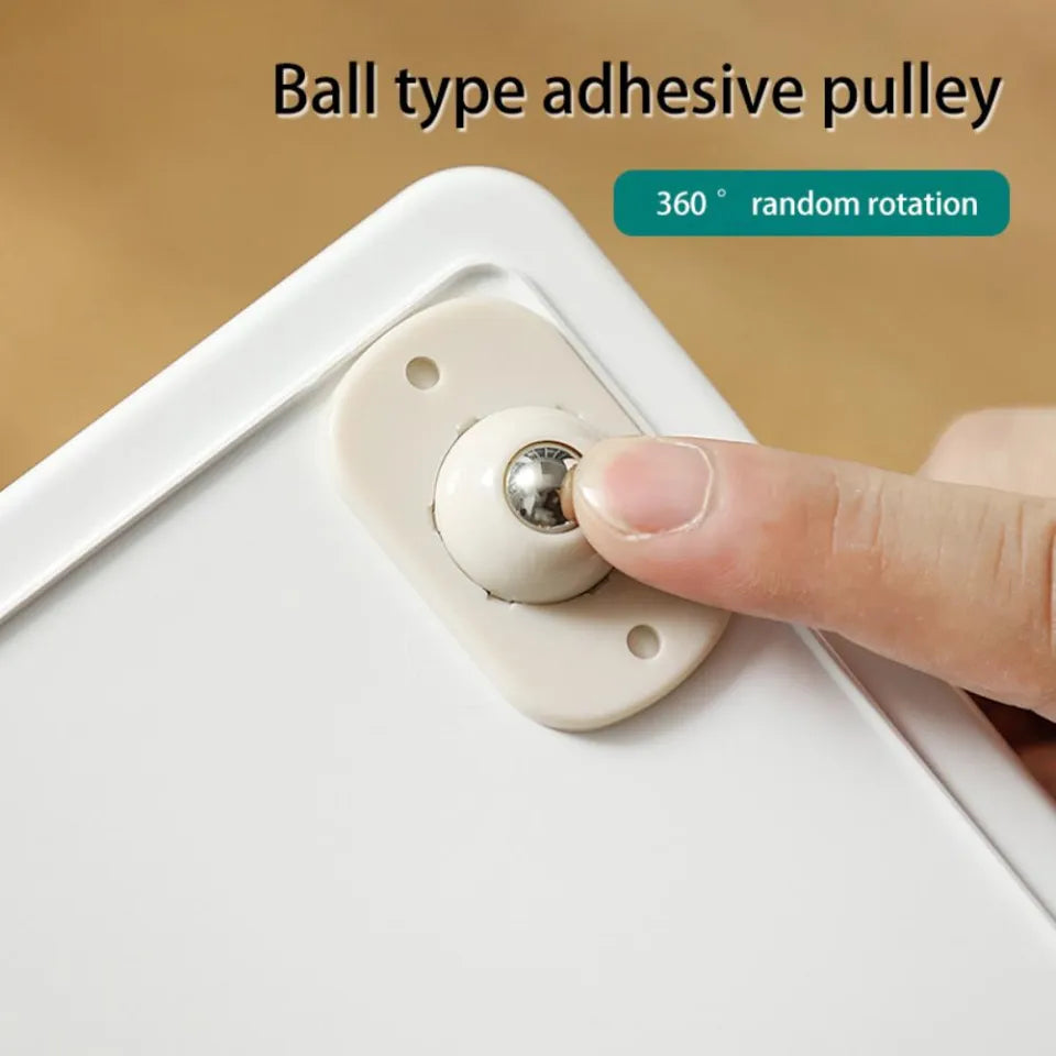 4 Pcs Self Adhesive Multi-Functional Stainless Steel Pulley Wheels