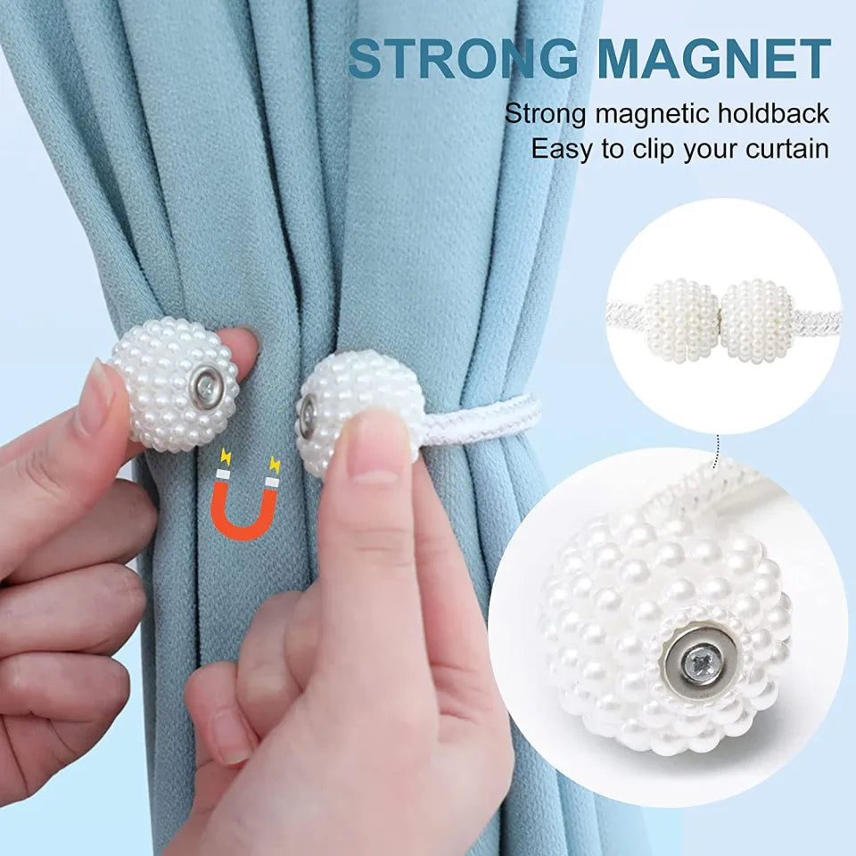 Magnetic Pearl Curtain Tiebacks