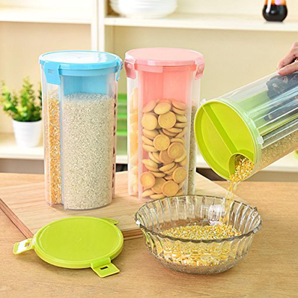 3-Section Clear Storage Jar