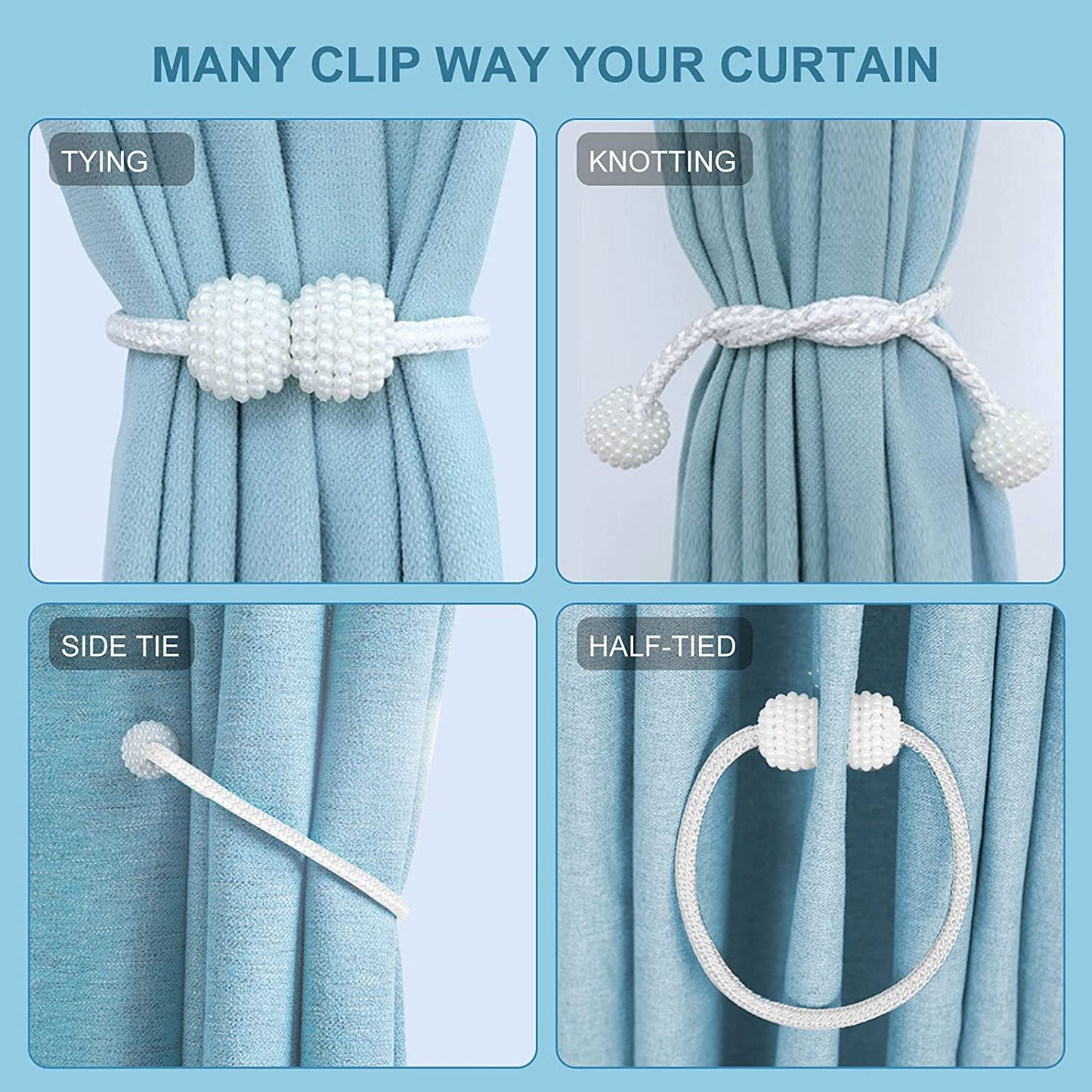 Magnetic Pearl Curtain Tiebacks