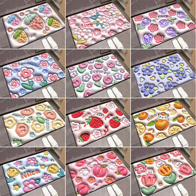 Soft Non Slip Multi Flower Design 3D Door Entrance Mat(Random Design)