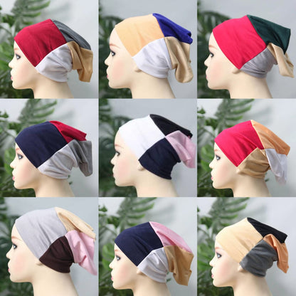 4 in 1 Muslim hijab cap(Random Colors)