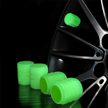 4 Pcs Car Tyre Glow in The Dark Valve stem Covers