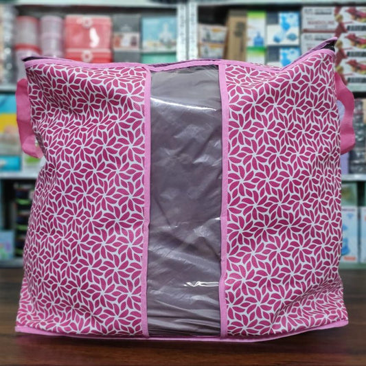 Multi-Purpose Pink Printed Storage Organizer Bag