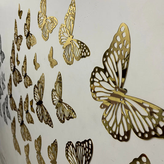 6 Pcs Golden Glimmer Butterfly Set