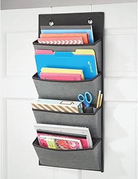 4 Layer Soft Fabric Over Door Hanging Wall Mount Book Shelf