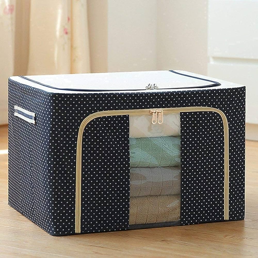 Foldable Metal Frame Clothes Storage Organizer Bags