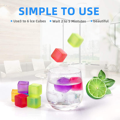 12 Pcs Multi-Colour Reusable 3D Plastic Ice Cubes