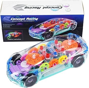 3D Lights Kids Transparent Car Toy