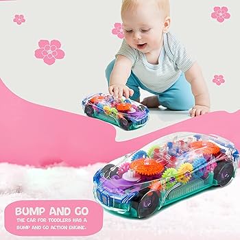 3D Lights Kids Transparent Car Toy