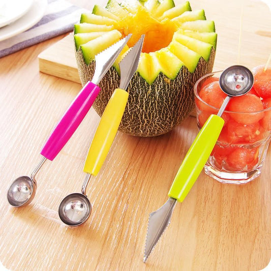 2 In 1 Fruit Carving Tool Multifunctional Dig Scoop With Fruit Carving Knife