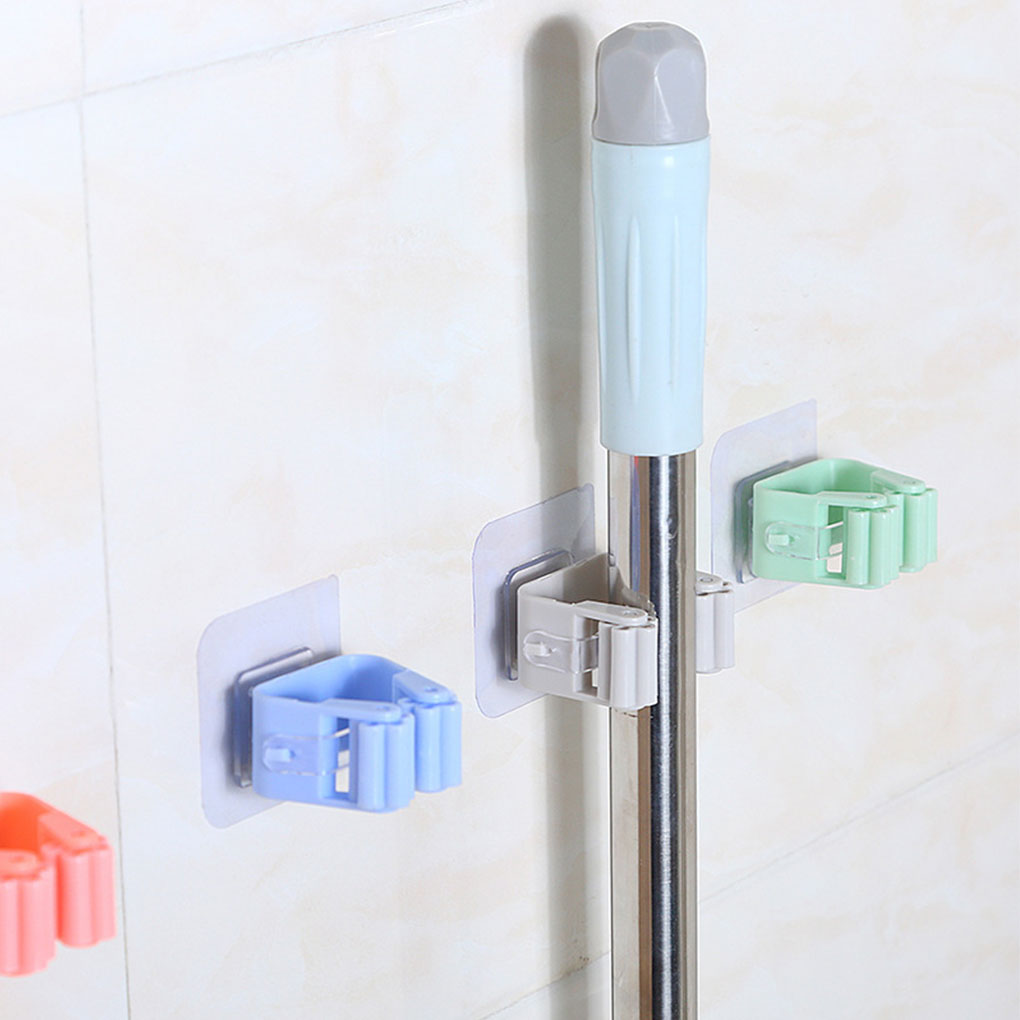 1 Pcs Self-Adhensive Wall Mounted Mop Hanger