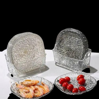 8Pcs Transparent Plates, Kitchen Accessories