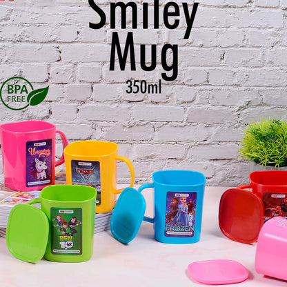 1 Pcs Joyful Smiley Mug With Lid