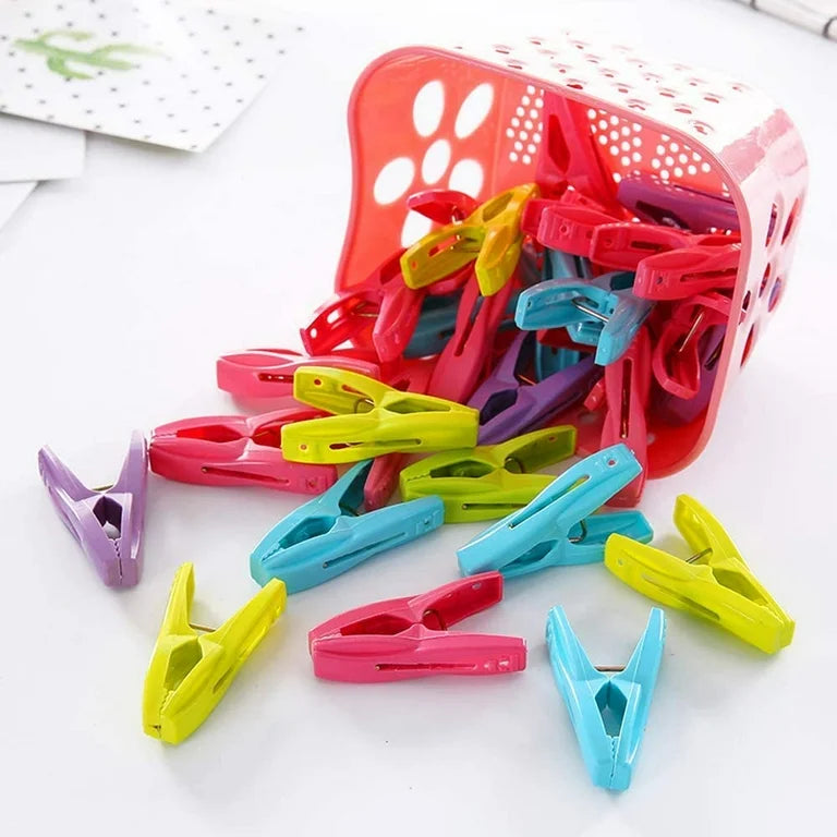 24PC Home Laundry Multi color Plastic Clothespins Clips