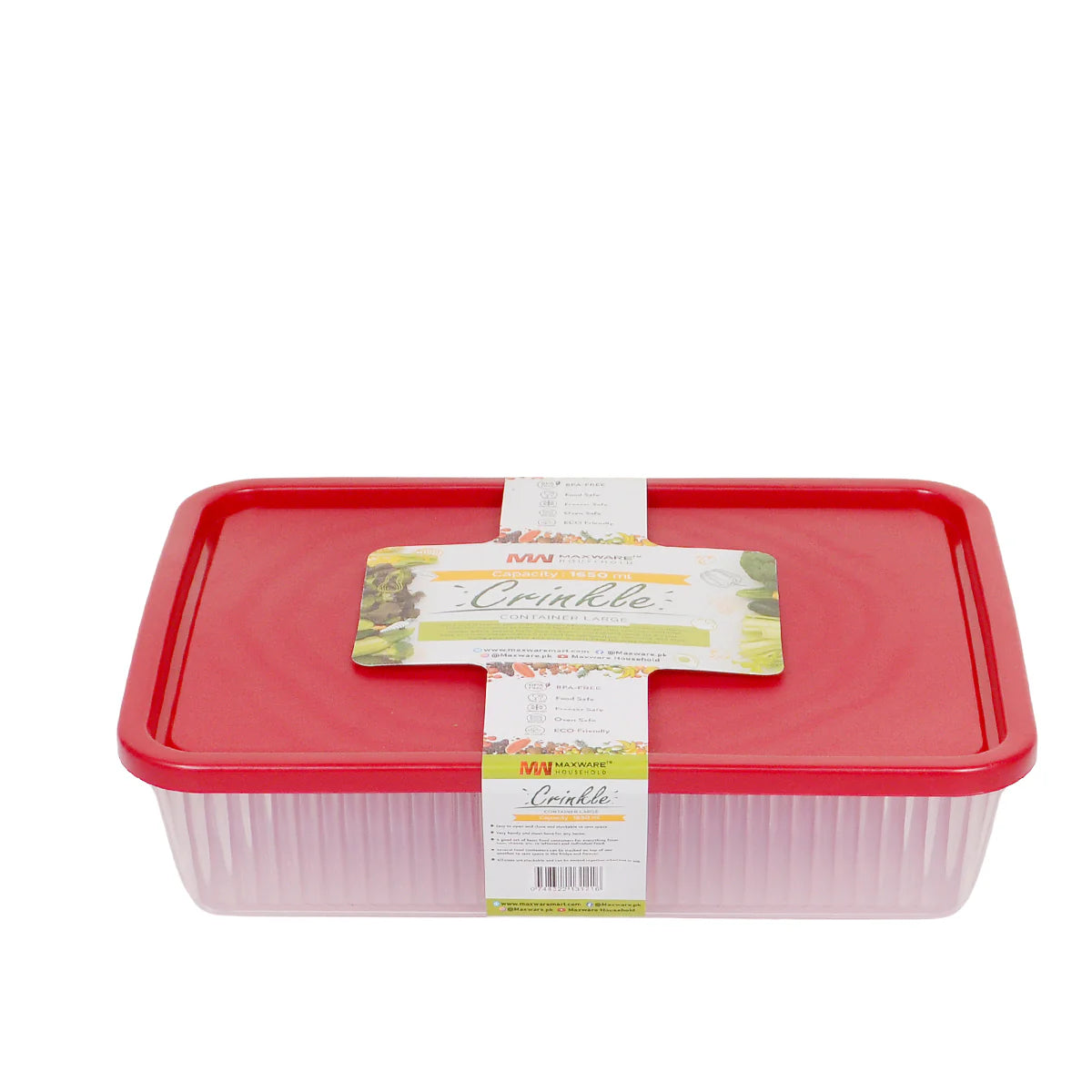 1 Pcs 1.65L Plastic Storage Box With Crinkle Lid