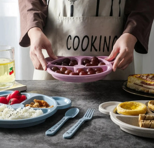 5PCs Children Bear Plate Set With Dips Portion