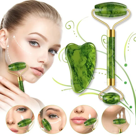 Gua Sha and Jade Roller Set – Facial Beauty Tools