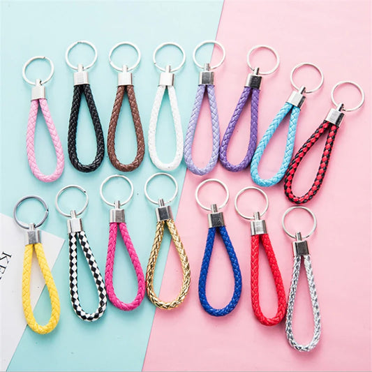 1 PC Leather Strap Cord Keyring Handmade Key Chains