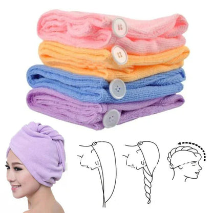 (Pack of 3) Microfiber Hair Turban Magic Drying Head Hair Dry Towel