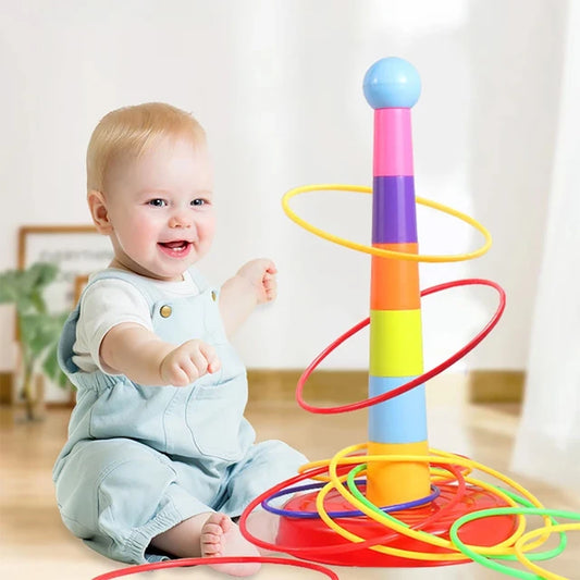 Children Ring Toss Game Set Rainbow