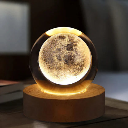 3D GALAXY & MOON CRYSTAL BALL