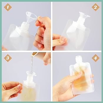 1 Pcs 50ml Refillable Transparent Flip Cap Lotion Pouch