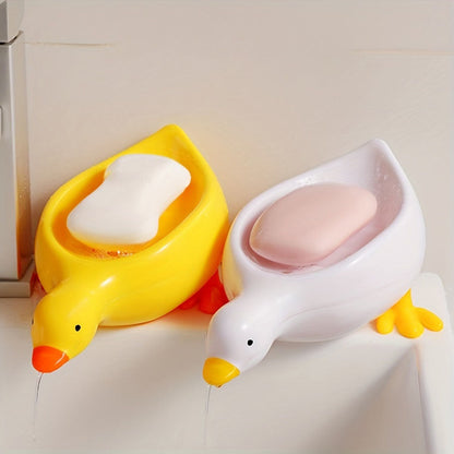 Cute Duck Shape Soap Dish Self Draining Soap Holder