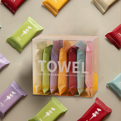 7 Pcs Outdoor Cotton Super Absorbent Compressed Towel Tablets