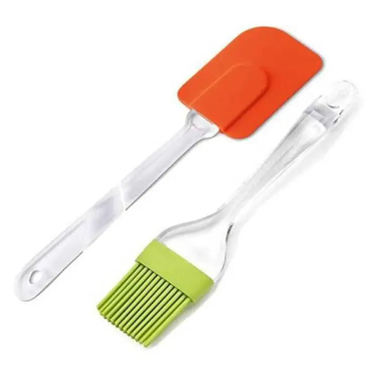 Pack of 2 Spatula & BBQ Oil Brush(17Cm)