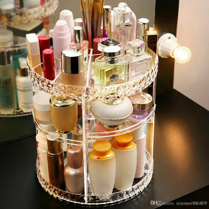 360 Degree Rotating Makeup Organizer Storage Rack