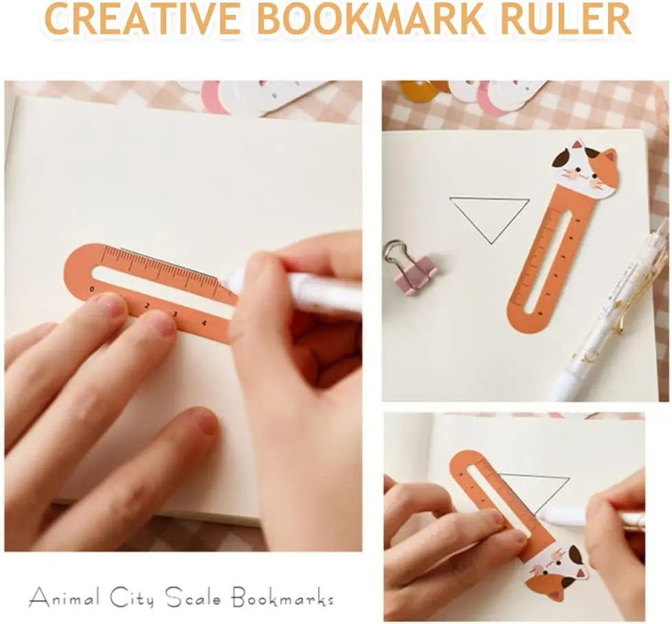 25pcs Cute Cartoon Bookmark Ruler