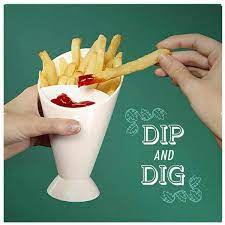 French Fry Cone Stand - Dip & Dig Fry Snack Cone Stand