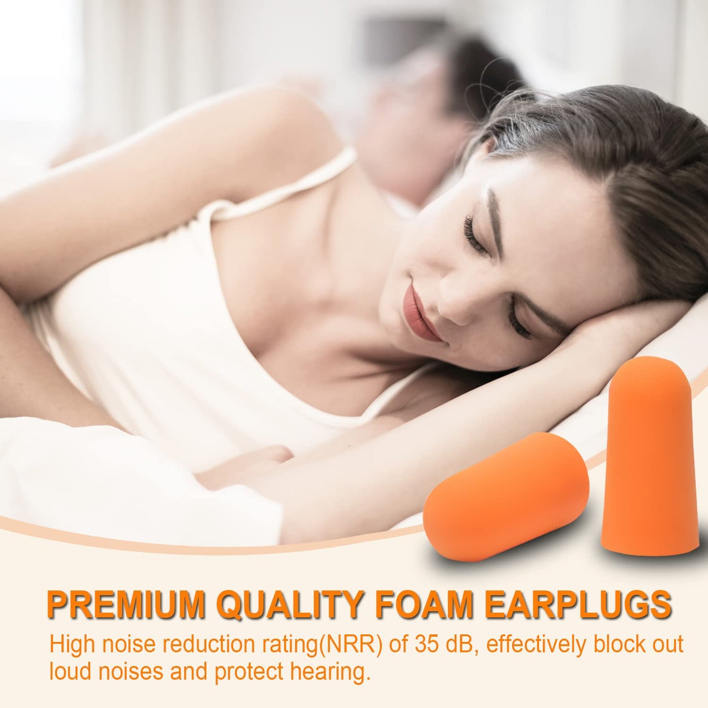 2 Pairs Noise Reduction Ear Plugs - Soft Foam Earplugs for Sleeping, Swimming, and Work