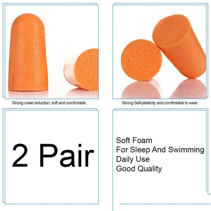 2 Pairs Soft Foam Earplugs