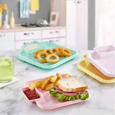 Pack of 2 square snack plate with dip space