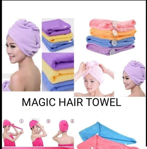 (Pack of 3) Microfiber Hair Turban Magic Drying Head Hair Dry Towel