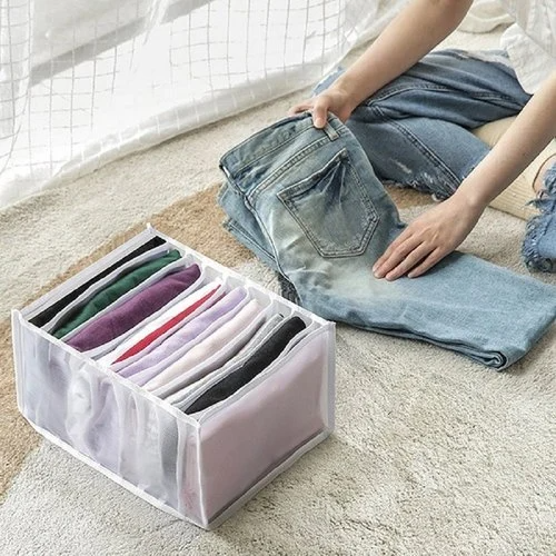 2Pcs 7 Grid Pants and Garments Organizer Storage Box