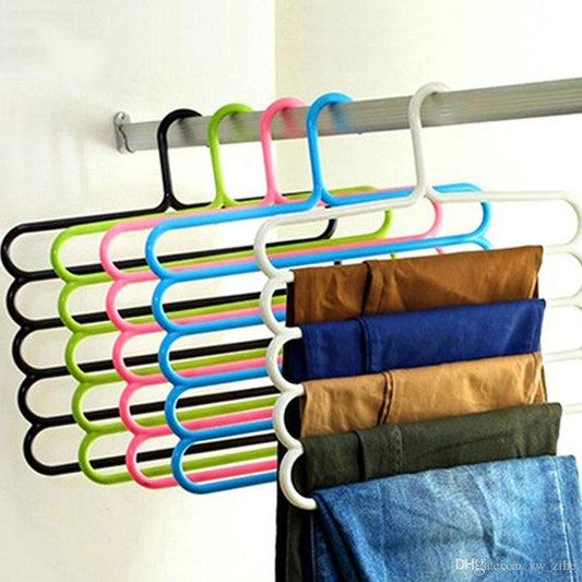 1 Pcs 5 layers multifunctional clothes hangers storage pants clothes hanger