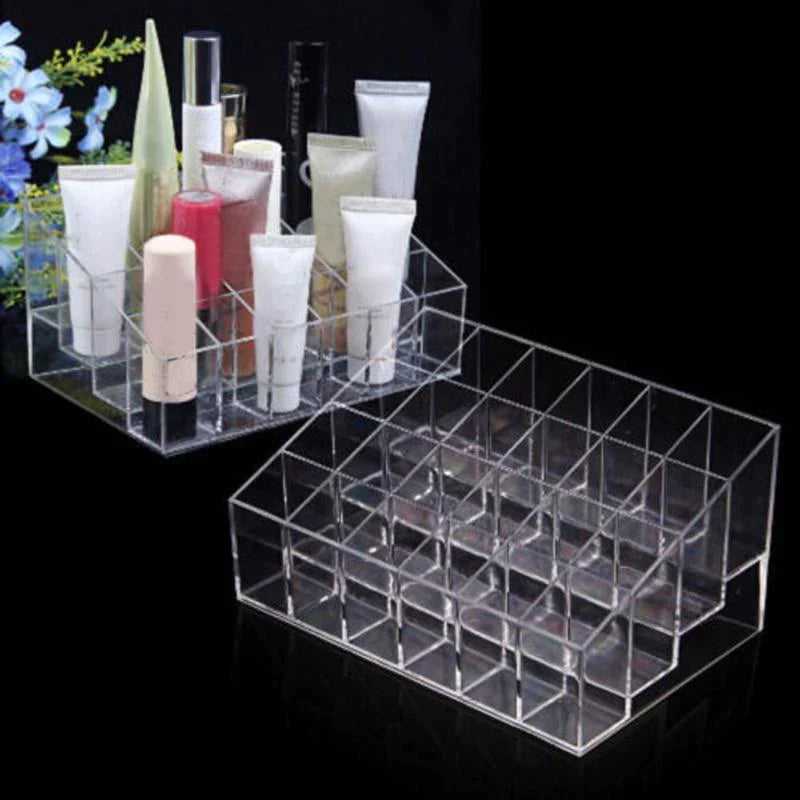 24 Grid Stand Solid Lip Stick Cosmetic Storage Box Organizer