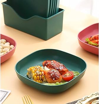10Pcs Modern Simple Dinner Plates with Stand