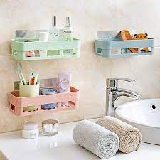 Plastic Inter Design Bathroom Kitchen Organize Shelf Rack Shower Corner